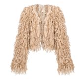 Handmade Alpaca Merino Cardigan: Cropped Open Front Knit Sweater