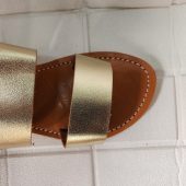 Handmade Moroccan Leather Sandals For Women – Gold Strappy Sandali Donna | Flat Leather Womens Sandals | Ledersandalen Damen |