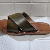 Handmade Moroccan Leather Sandals For Women – Green Slip On Summer Sandals – Beach Shoes – Leather Sandal Women – Women Summer Shoes