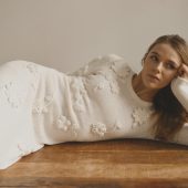 Handmade White Crochet Long Dress With Flowers, Boho Wedding Dress