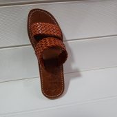 Handmade Moroccan Leather Sandals – Woven Double Strap Flat Slides – Boho Summer Slippers For Women – Comfy Brown Artisan Shoes (eu 37–42)