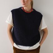 Hand-knitted Red Mohair Vest: Women's Cozy Knitwear